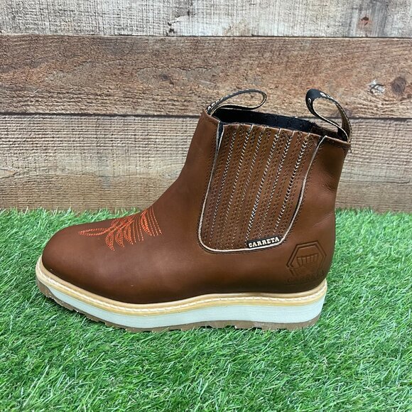 Men's work Strong Double Density Sole Half Boots Genuine Leather Square Toe 905 - Picture 7 of 8